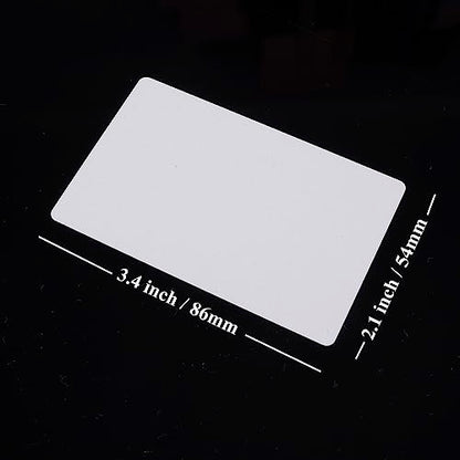 100pcs White Sublimation Metal Business Cards Laser Engraved Metal Business Cards Sublimation Blanks 3.4x2.1in Thicknes (0.32mm) (White)