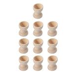 Kisangel 10pcs Unfinished Wood Easter Egg Stand Wooden Egg Cup Holders Easter Egg Holders for Diy Easter Decoration(Wooden Egg Tray) Kisangel