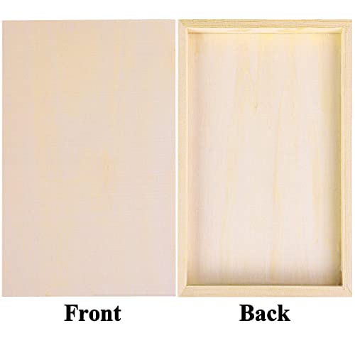 ADXCO 8 Pack Wood Panels 12 x 8 inch Wooden Canvas Board Unfinished Wooden Panel Boards for Painting, Arts, Pouring Use with Oils, Acrylics ADXCO