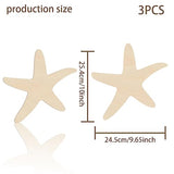 BENECREAT 3Pcs Starfish Wooden Cutouts, Unfinished Wooden Sea Animal Cutouts, Wooden Pieces for DIY Summer Beach Decor, Wooden Signs and Handmade BENECREAT