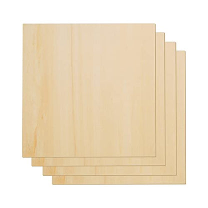 OUYZGIA 10 Pcs Plywood Basswood Sheets 11”x11”x1/8” 3mm Plywood Board for Laser Cutting Engraving Crafts, Unfinished Wood Sheets for DIY Painting - WoodArtSupply