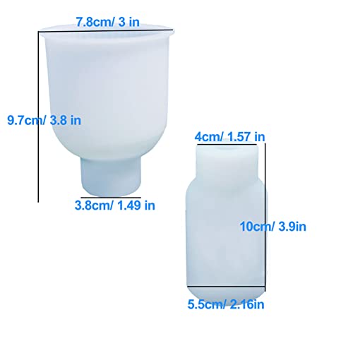 2 Pieces Vase Pen Holder Silicone Resin Mold Bottle Shaped Box jar Epoxy Silicone Casting Molds for Dried Flower Vase Ornament Storage Pen Holder,3D Qinlunuho