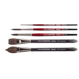 KINGART Equinox, Black Kazan Synthetic Watercolor Brushes, Set of 5 KINGART