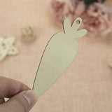 Abaodam 30Pcs Easter Unfinished Wooden Carrot Cutouts Blank Carrot DIY Wood Crafts Carrot Hanging Ornaments Wood Slices Easter Decor Abaodam