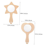 MAGICLULU 12pcs DIY Wooden Mold Unfinished Mirror Craft Mini Star Mirror Travel Mirror Compact Heart Hand Mirror Mini Wooden Mirror Wood Hand Mirror MAGICLULU