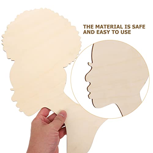 SEWACC Mother's Day Wood Chips Unfinished Wood Chip Wooden Ornaments Unfinished Wood Cutout Mother Gifts African Women Wood Cutout Mom Girl Gift DIY SEWACC