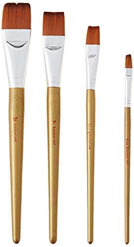 Sargent Art 40 Pieces Flat Jumbo Brush Set With Natural Wood Handles, all Paint types - WoodArtSupply