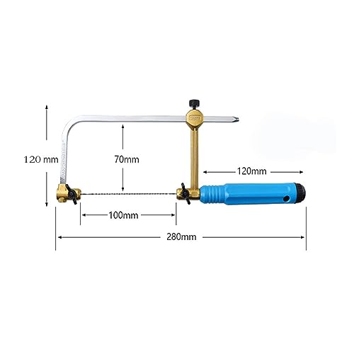 Coping Saw Heavy Duty Metal Woodworking Hand Saw Fast Cutting Non-slip Hacksaw,8 Pieces Scroll Saw Blades with Spiral Teeth, For Woodworking Jewelry WoodArtSupply