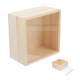 TEHAUX 3pcs Box Storage Wooden Box Sundries Storage Case Wood Crates Unfinished Wooden Decor Party Gifts Supplies Treasure Chest Gift Packing Desk TEHAUX