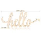 Vosarea Hello Wooden Letter,Hello Wood Hanging Sign,DIY Block Word Sign Wall Christmas Wreath Decor Wooden Door Art (13.7x5.3in) VOSAREA