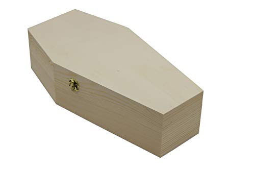 Creative Hobbies Large 12 Inch Halloween Coffin Box, Fillable Hinged Box for Halloween Décor, Party Favor, Goth, Decoration, Coffin Ring Box, Pet