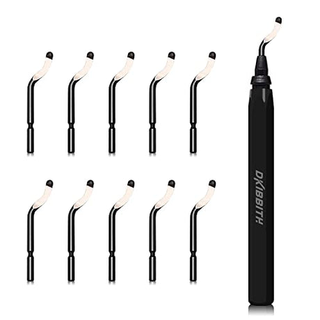 Deburring Tool Set 11 Pieces of High Speed Steel Rotary Burr Removal Blades, Ideal for Deburring Tool,1 Black Handle DKIBBITH