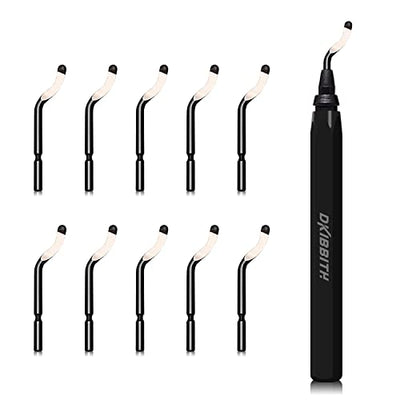 Deburring Tool Set 11 Pieces of High Speed Steel Rotary Burr Removal Blades, Ideal for Deburring Tool,1 Black Handle