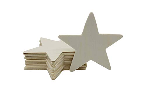 Creative Hobbies® 3.5 Inch Unfinished Wooden Shapes - Ready to Paint or Decorate Star Shape | 12 Pack