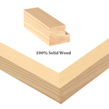 Egofine 5x7 Picture Frames Natural Wood Frames with Plexiglass, Display Pictures 3.5x5/4x6 with Mat or 5x7 Without Mat Set of 4 for Tabletop and Wall Egofine