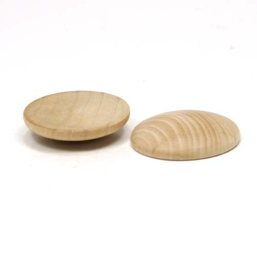 Mylittlewoodshop - Pkg of 12 - Domed Circle Disk - 1-1/2 inches in Diameter and 5/16 Thick Unfinished Wood(WW-DD1500-12) - WoodArtSupply