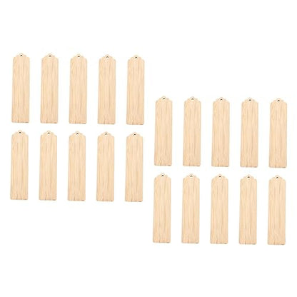 Operitacx 20pcs Wooden Blank Bookmark Unfinished Wooden Slices DIY