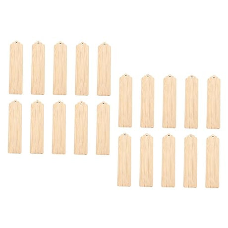 Operitacx 20pcs Wooden Blank Bookmark Unfinished Wooden Slices DIY Wooden Bookmark Unfinished Hanging Tags Unfinished Wooden Crafts Wood Book Markers Operitacx