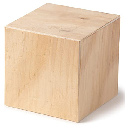 6 Pack: 3”; Wood Square Block by Make Market®