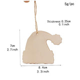 ABOOFAN 50 Pcs Wood Trim Woodsy Decor Christmas Decor Christmas Hanging Santa Hat Christmas Wood Shaped Unfinished Wooden Santa Hat Christmas Pendant ABOOFAN