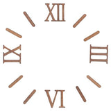 TEHAUX Clock Numerals Kit, Unfinished Wood Clock Number Set in Roman Numerals, 3D Adhesive Modern Roman Numbers Kit for Living Room Bedroom TEHAUX