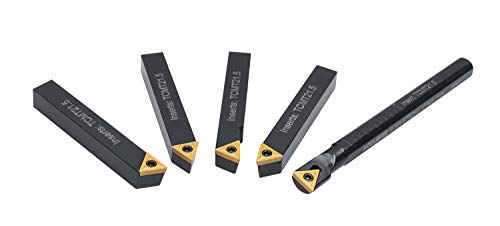 Accusize Industrial Tools 3/8" 5ps/set Indexable Turning Tool Set (4Ps turning + 1 PC boring), 2386-0038 Accusize Industrial Tools