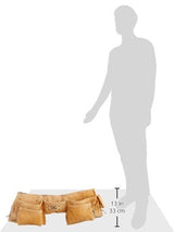 Custom LeathercraftI427X Heavy Duty Contractor-Grade Suede Leather Work Apron, 2 Steel Hammer Loops, 12 Pockets, Tan , Brown Custom Leathercraft
