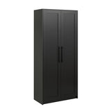 Prepac Elite Tall Black Storage Cabinet with 5 Shelves - Functional and Stylish Design Prepac