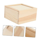 TEHAUX Jewelry Gift 2pcs Boxes Small Wooden Box Wooden Jewelry Box Wooden Gift Boxes Wood Decor Unfinished Shadow Box Gift Storage Box Creative TEHAUX