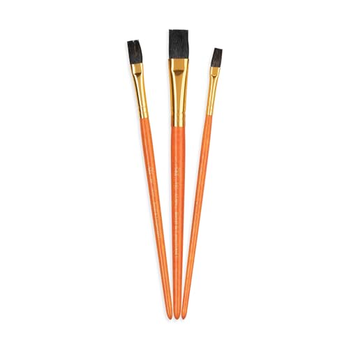 Royal & Langnickel Royal Zip N' Close Camel Flat 3-Piece Brush Set - WoodArtSupply