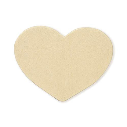 2 Inch Wood Heart, Unfinished Wooden Heart Cutout Shape, Wooden Hearts (2” Wide x 1/8” Thick) - Bag of 25