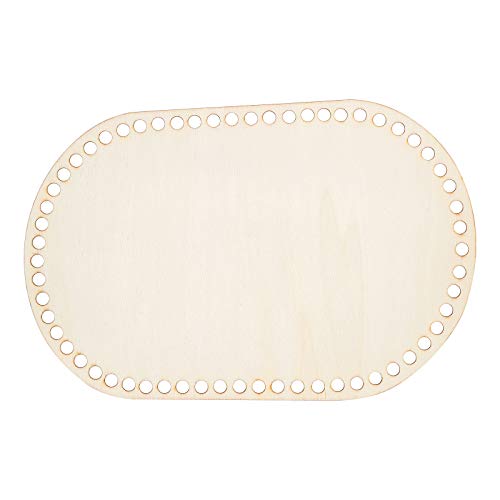 PH PandaHall Wooden Basket Bottom, 11.8 x 7.6 Inch Oval Wooden Base Shaper Blank Crochet Base for Thick Yarn DIY Knitting Basket Weaving Supplies PH PandaHall