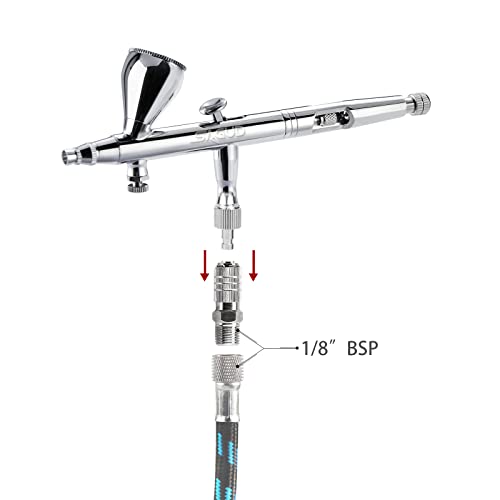 SAGUD Professional Airbrush Kit, Dual-Action Gravity Feed Air Brush Gun with 0.2 0.3 0.5mm Nozzles Needles for Shoes,Cake,Nails,Body,Hobby. SAGUD