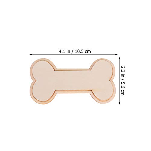 24 Pieces Dog Bone Shape Unfinished Wood DIY Crafts Double Layer Bone Wooden Cutouts Wood Discs Slices for Home DIY Projects Craft Decor, 2.2x4.1