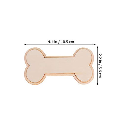 24 Pieces Dog Bone Shape Unfinished Wood DIY Crafts Double Layer Bone Wooden Cutouts Wood Discs Slices for Home DIY Projects Craft Decor, 2.2x4.1