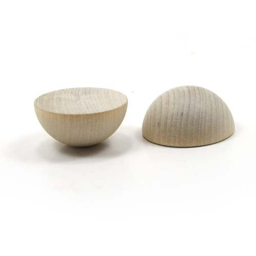 Mylittlewoodshop Pkg of 12 - Split Ball - 1 inch in diameterand 1/2 inch thick unfinished wood (WW-CPB100-12) Unique Wood Shapes