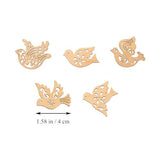 Creaides 50pcs Mini Bird Wood DIY Crafts Cutouts Wooden Bird Shaped Slices Embellishments Gift Unfinished Wood Ornaments for DIY Projects Christmas Creaides