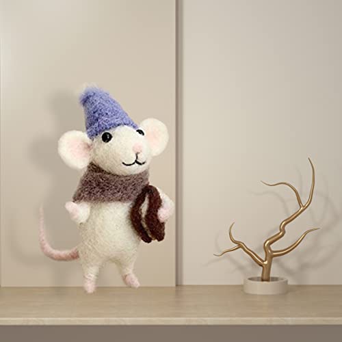 Mice Needle Felting Starter Kit Felt Mouse Craft Kit, Needle Felting Kit Beginner Unfinished Wool Felt Mouse Craft Kit for Beginner DIY Craft. CurcKua