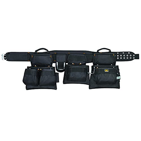 CLC Custom Leathercraft 5605 Professional Carpenters Combo Tool Belt, Black, 18 Pocket Custom Leathercraft