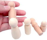 Magikon Pack of 5 Unfinished Peg Dolls, Unpainted Puppet Bodies, Wooden Peg People Marionette Bodies MAGIKON