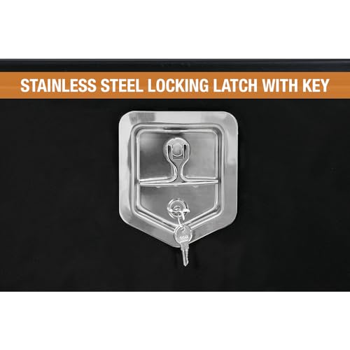 Buyers Products 1703350 Black Steel Underbody Truck Box With Lockable T-Handle Latch, 14 x 12 x 24 Inch, Made In The USA, Contractor Tool Box, Tool Buyers Products Company