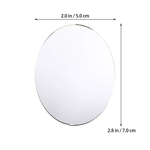 SEWACC Mirror Mosaic Tiles 20pcs Mini Oval Mirrors Craft Mirrors Tiles Women Make Up Mirror Unfinished Mirror Lens Glass Mosaic Tile for DIY Craft SEWACC
