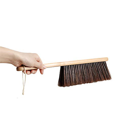 Counter Duster with Wood Handle, Hand Broom,Wood Block Hand Brush,Horse Hair Brush Broom Dust Brush Bench Woodworking Brush-Brushes Used for Counter,