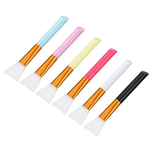 MECCANIXITY Silicone Epoxy Brushes Pink/Blue/White/Yellow/Black/Red Applicator DIY Brush for Making Epoxy Tumbler, Pack of 6 - WoodArtSupply