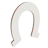 Wooden Cutouts, 24Pcs DIY Wood Horseshoe Shape Unfinished Cutouts Pendant Handmade Craft Decoration Yosoo