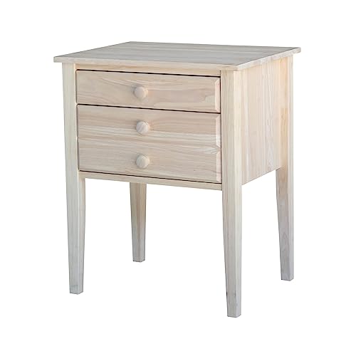 International Concepts Accent Table with Drawers Unfinished IC International Concepts