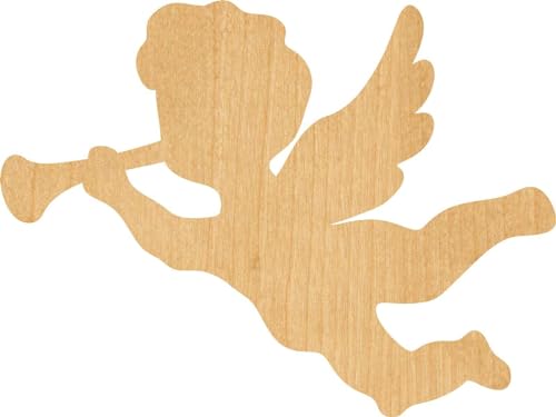 3 Pcs Cherub Supply 3" Wooden Shape Ornaments Unique Unpainted Smooth Surface Unfinished Laser Cutout Wood Sheets Boards for Crafts 1/8 Inch Thick WoodArtSupply
