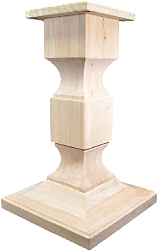 BingLTD - 28" Tall Unfinished Chelsea Square Pedestal Table Base (WH-Chelsea28-UNF) BingLTD