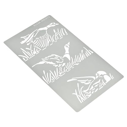 Aleks Melnyk No.473 Metal Stencil, Duck Flies Over Water and Reeds, Birds, Animals, Small Stencil, 1 PC, Template for Wood Burning, Engraving, - WoodArtSupply