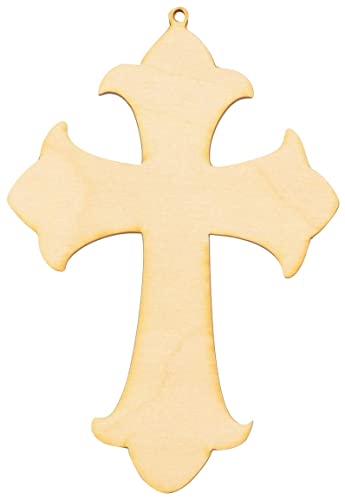 Unfinished Cross Wood Cutout (1/8" Thickness, Small 7" x 4.75" (Package of 10))